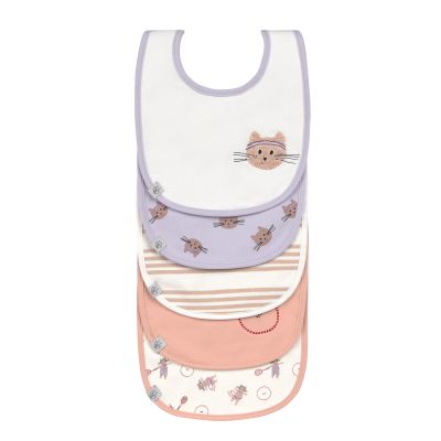 Lässig Tiny Team Cat Slabbetjes – 5 Stuks – Paars