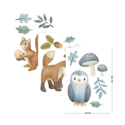 Little Dutch Muurstickers - Forest Friends - 3 Vellen Little Dutch Muurstickers - Forest Friends - 3 Vellen