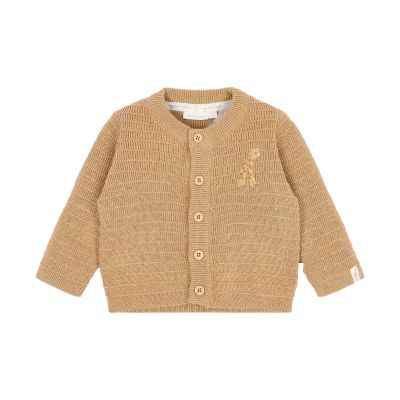 Little Dutch Safari Friends Gebreid Vestje Overslag - Soft Tan