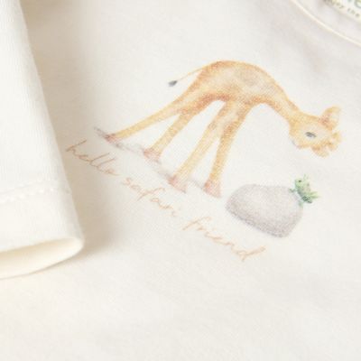 Little Dutch Safari Friends T-Shirt - Maat 50 - Creme  