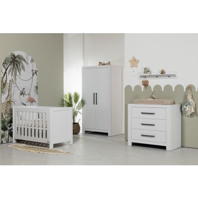 Interbaby Ledikant 70 x 140 - Commode 3 Laden Malmo Wit
