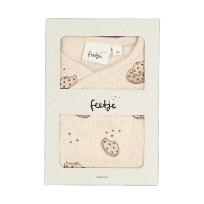 Feetje Geschenkset 1 delig pak + muts Offwhite Melange Maat 44 Feetje Geschenkset 1 delig pak + muts Offwhite Melange Maat 44
