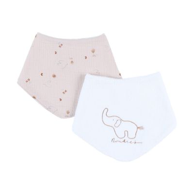 Noukie's B&M Set 2 Bandana Slabbetjes – Badstof & Katoen – Bali, Geluksduiven