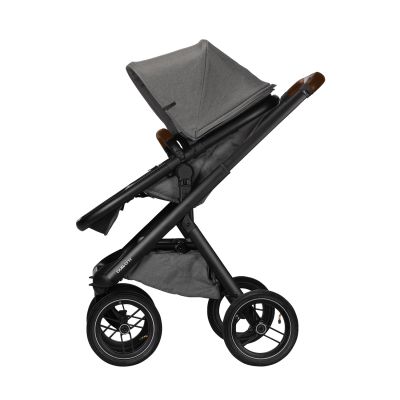 Dubatti One E5 2-in-1 Kinderwagen Black/Dark Brown - Grey