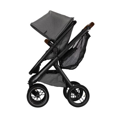 Dubatti One E5 2-in-1 Kinderwagen Black/Dark Brown - Grey