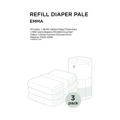 Puck Lemon Navulzakjesrol voor Luieremmer Emma - 3 stuks - Wit Puck Lemon Navulzakjesrol voor Luieremmer Emma - 3 stuks - Wit