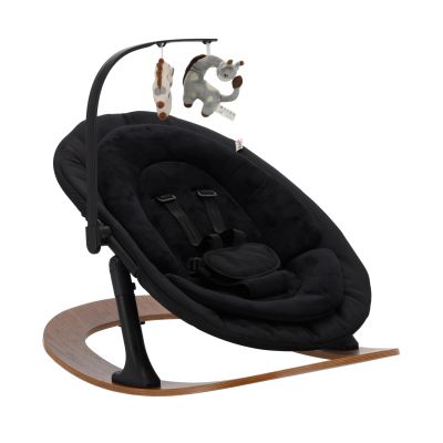 Qute Q-Sittle Newborn Rocker Woody Black + Bekleding Black