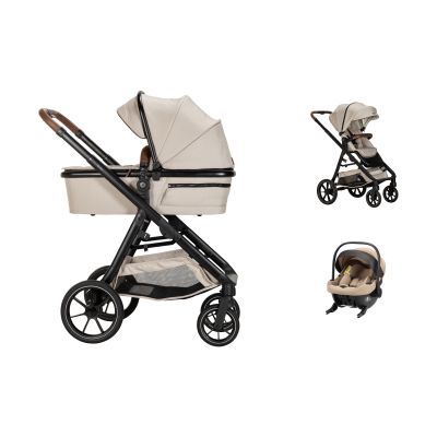 Qute Q-Journey 3-in-1 Kinderwagen Taupe - Jix Autostoel Bruin Qute Q-Journey 3-in-1 Kinderwagen Taupe - Jix Autostoel Bruin
