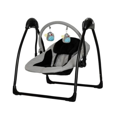 Qute Schommelstoel Q-Swing Softgrey Uil / Zwart Frame Qute Schommelstoel Q-Swing Softgrey Uil / Zwart Frame