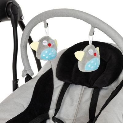 Qute Schommelstoel Q-Swing Softgrey Uil / Zwart Frame Qute Schommelstoel Q-Swing Softgrey Uil / Zwart Frame