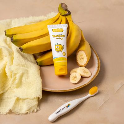 Babyton Natuurlijke Tandpasta Banaan Smaak - 50 Gram Babyton Natuurlijke Tandpasta Banaan Smaak - 50 Gram