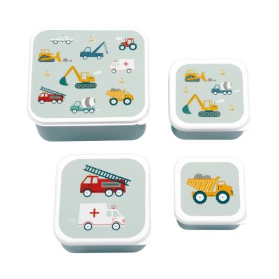 A Little Lovely Company Lunch & Snack Box Set - Vehicles A Little Lovely Company Lunch & Snack Box Set - Vehicles