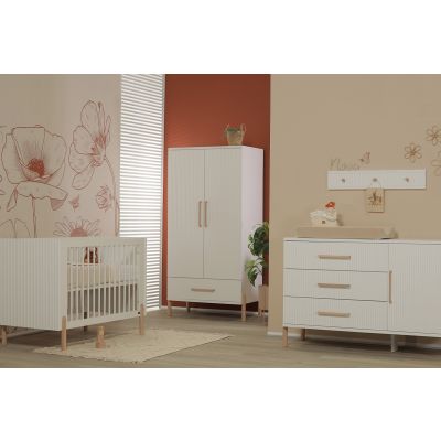 TWF Ledikant 70 x 140 - Commode XL 3 Laden 1 Deur Curve