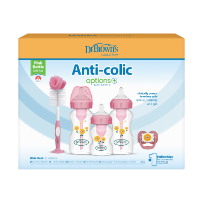 Dr. Brown’s Giftset Brede Hals Options+ Roze