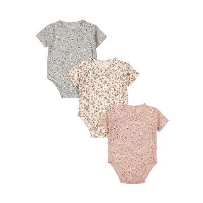 Dirkje Romper Korte Mouw Multi Colour Pink 3-Pack 50/56 Dirkje Romper Korte Mouw Multi Colour Pink 3-Pack 50/56