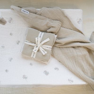 Baby's Only Tender Monddoekje - 3-Pack - 30x30cm - Beige / Linen Baby's Only Tender Monddoekje - 3-Pack - 30x30cm - Beige / Linen