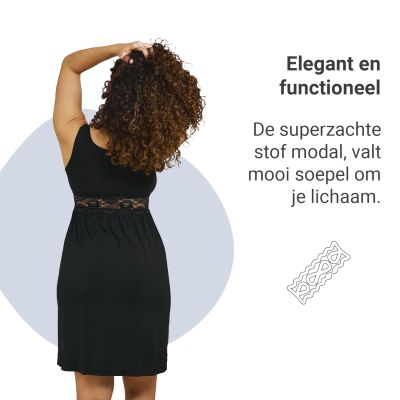 Carriwell Zwangerschapsnachthemd Zwart M Carriwell Zwangerschapsnachthemd Zwart M