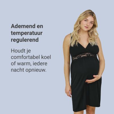 Carriwell Zwangerschapsnachthemd Zwart M Carriwell Zwangerschapsnachthemd Zwart M