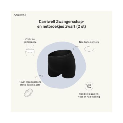 Carriwell Zwangerschaps Netbroekje Zwart 2st.