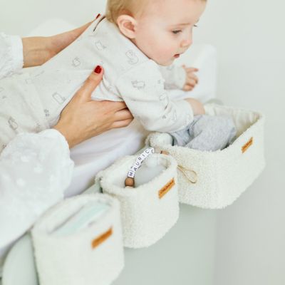 Childhome Teddy Hangmandjes - Set van 3 - Offwhite Childhome Teddy Hangmandjes - Set van 3 - Offwhite