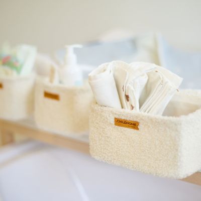 Childhome Teddy Hangmandjes - Set van 3 - Offwhite Childhome Teddy Hangmandjes - Set van 3 - Offwhite