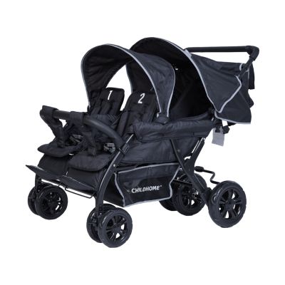Childhome Quadruple Meerlingwagen - Zwart