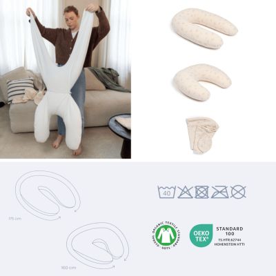 Doomoo Hoes voor Voedingskussen U Twisty 2-in-1 - Petals Latte Doomoo Hoes voor Voedingskussen U Twisty 2-in-1 - Petals Latte