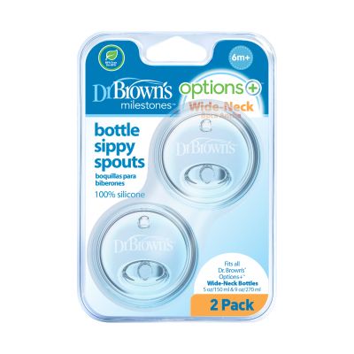 Dr. Brown's Flesspeen Brede Hals Options+ Sippy 2-Pack Dr. Brown's Flesspeen Brede Hals Options+ Sippy 2-Pack