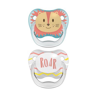 Dr. Brown&#039;s Animal Faces Fopspeen - Rond - 2 Stuks - 0-6 Mnd - Leeuw
