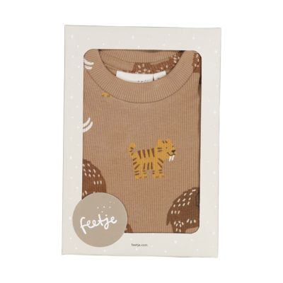 Feetje Milo Mammoth Premium Pyjama - Maat 56 - Taupe Feetje Milo Mammoth Premium Pyjama - Maat 56 - Taupe