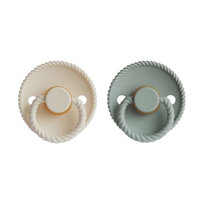 Frigg Rope Fopspeen - Rond - 2 Stuks - 0-6 Mnd - Cream/Sage Frigg Rope Fopspeen - Rond - 2 Stuks - 0-6 Mnd - Cream/Sage