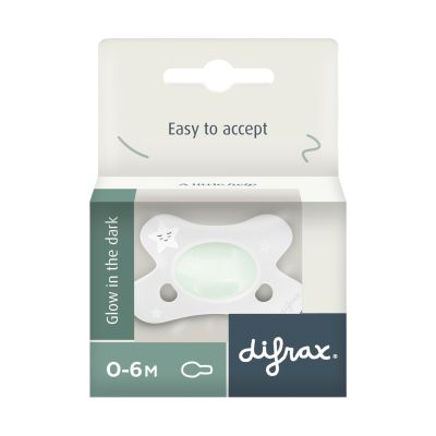 Difrax Fopspeen Mina Glow In The Dark Natural 0-6mnd Ass. Difrax Fopspeen Mina Glow In The Dark Natural 0-6mnd Ass.