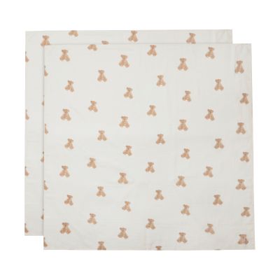 Jollein Hydrofiel Multidoek Teddy Bear 115x115cm 2-Pack