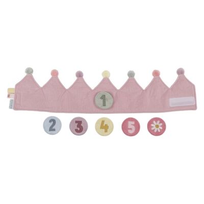 Little Dutch Verjaardagskroon van stof met cijfers roze Little Dutch Verjaardagskroon van stof met cijfers roze