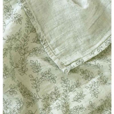 A Little Lovely Company Leaves Hydrofiele Doek XL - Sage A Little Lovely Company Leaves Hydrofiele Doek XL - Sage
