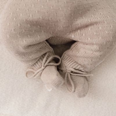 Little Dutch Gebreide Slofjes - Soft Beige Melée - 44-56 Little Dutch Gebreide Slofjes - Soft Beige Melée - 44-56
