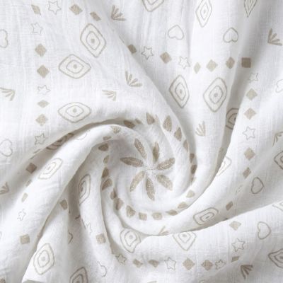 Noukie's Moon Feathers Hydrofiele Doeken - 2 Stuks - 100 x 100 cm - Beige Noukie's Moon Feathers Hydrofiele Doeken - 2 Stuks - 100 x 100 cm - Beige