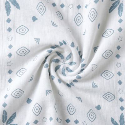 Noukie's Moon Feathers Hydrofiele Doeken - 3 Stuks - 70 x 70 cm - Beige/Blauw