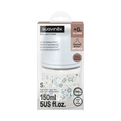 Suavinex Wonderland XS Pro Fles - Speen Maat S - 150 ML - Liberty Blauw Suavinex Wonderland XS Pro Fles - Speen Maat S - 150 ML - Liberty Blauw