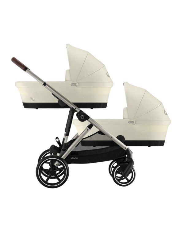 DeCuevas Cytix Tweelingwagen – 3-in-1, Opvouwbaar, Met Mand & Rugzak, Modern Oranje/Grijs Design