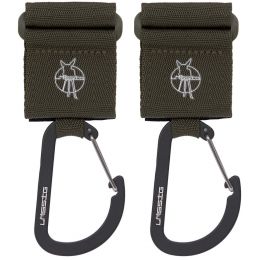 Lässig Stroller Hooks Met Karabijnhaak Olive 2-Pack