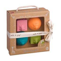 Sophie De Giraf So'Pure Set Van 2 Speelballen En 2 Stapelblokken