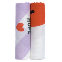 Lässig Swaddle Heavenly Soft Happy Rascals Heart Lavender 120 x 120 cm 2-Pack Lässig Swaddle Heavenly Soft Happy Rascals Heart Lavender 120 x 120 cm 2-Pack
