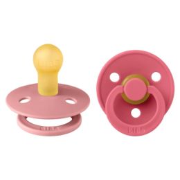 BiBs Fopspeen - Rond - 2 Stuks - 6-18 Mnd - Dusty Pink/Coral