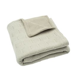 Jollein Ledikantdeken Grain Knit Olive Green/Velvet 100 x 150 cm