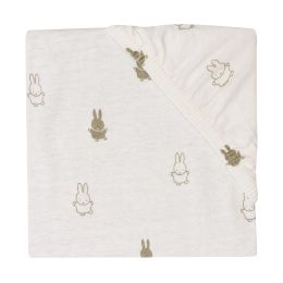 Jollein Ledikanthoeslaken Jersey Happy Miffy Olive Green 60 x 120 cm