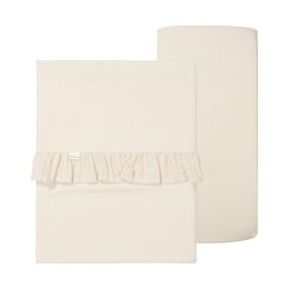 Koeka Ledikantlaken En Hoeslaken Set Ruffel Faro Warm White