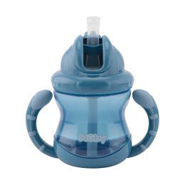 Nûby Antilekbeker Flip-It Met Handvatten Blauw 240ml 12mnd+ 