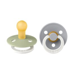 Bibs Fopspeen Round 0-6mnd Glow Sage/Cloud (2 stuks)