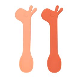 Done By Deer Silicone Spoon Lalee Papaya 2-pack